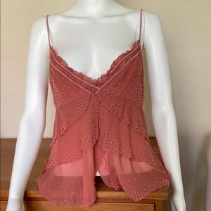 DKNY Dusty Pink Layered Silk Camisole
